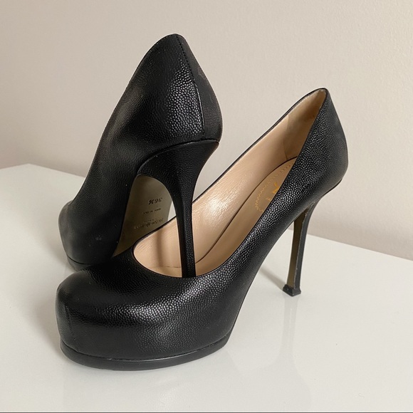 YVES SAINT LAURENT YSL Vernigolf Black Heels - Picture 7 of 10
